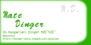 mate dinger business card